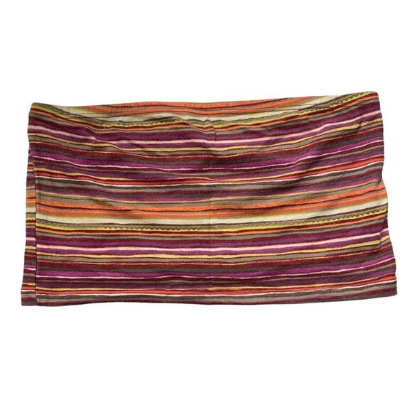 Arizona Women's Purple Orange Striped Strapless Stretch Bandeau Bra Top Small - Picture 1 of 6